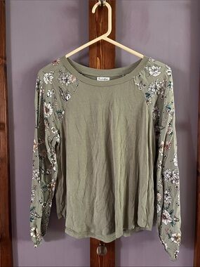 Love Fire Olive Floral Long Sleeve Tee